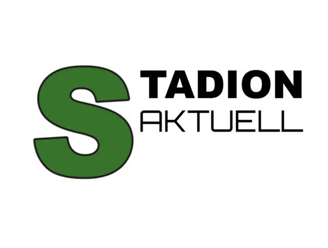 Logo-Schriftzug Stadion Aktuell mit stilisiertem grünem S